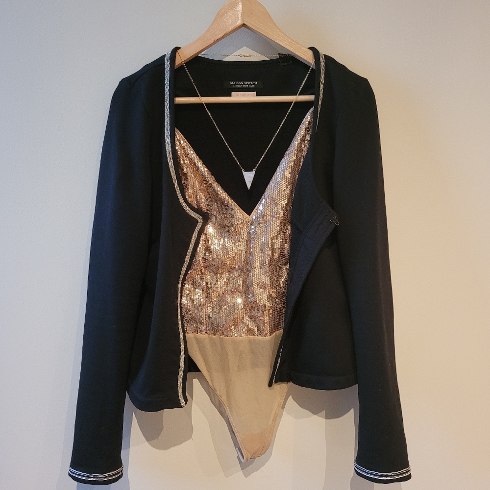 Black Scotch & Soda Cardigan with Silver Details